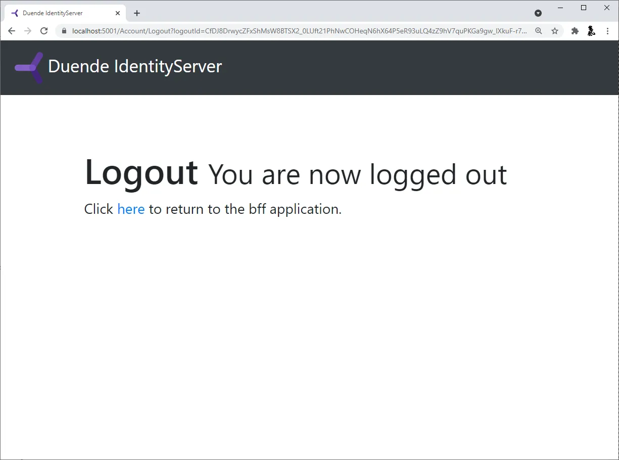 showing the logout view on IdentityServer